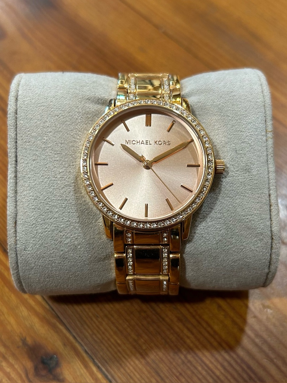 Michael Kors Rose Gold Crystal-Trim Women's Bracelet Watch